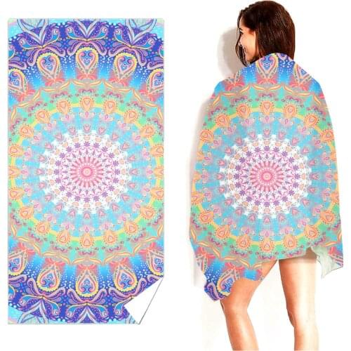 Mala printed beach towel fleece quick-drying beach towel bag packaging is convenient to carry