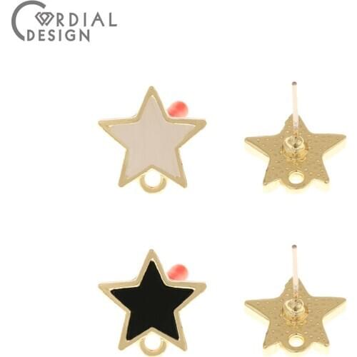 Cordial Design 100Pcs 13*13MM Jewelry Accessories/Earrings Stud/Star Shape/Hand Made/DIY Making/Jewelry Findings & Components