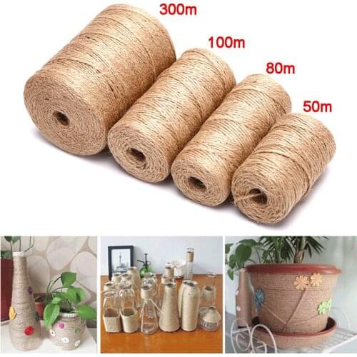 Natural Hemp Linen Cord Twisted Burlap Jute Twine Rope String DIY Craft Decor