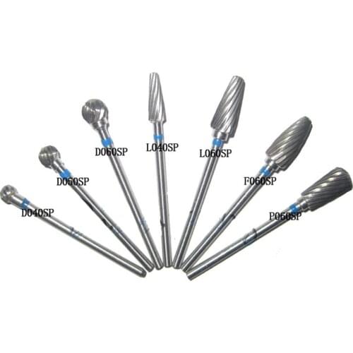 Dental Trimming Polishing Tungsten Carbide Burs Ceramic Resin Carving Plain Cut Medium Coarse 2.35mm Shaft