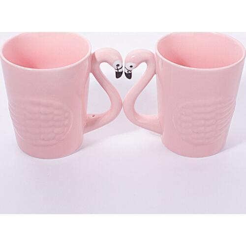 Super Beauty 3D Pink Flamingos Coffee Mug Cup Fashion Cute Drinkware Porcelain Tea Cup Girl Birthday Gift Free Shipping