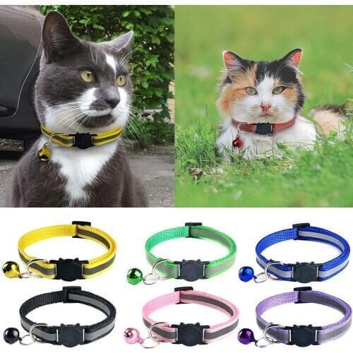 Pet Night Reflective Anti-lost Collar Puppy Dog Cat Adjustable Collar Release Buckle Neck Strap Pet Supply
