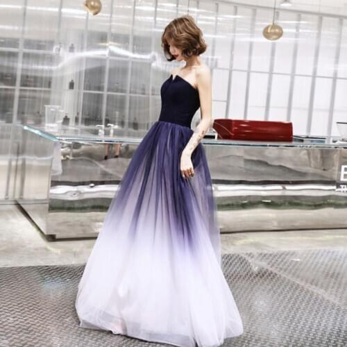 Navy Blue Elegant Prom Party Dresses Vestido De Festa Sexy Long Evening Long Robe De Mariee Robe Communion Fille Robe Sequin