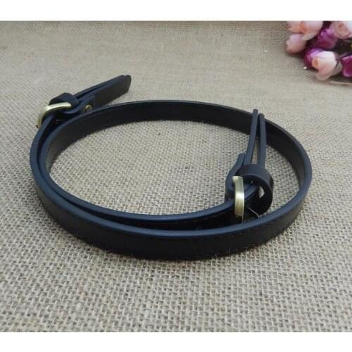 1Pair Leather Handles Durable Shoulder Bag Detachable Mochila Belt Handle Handmade Replacement Handbag Adjustable Strap Black