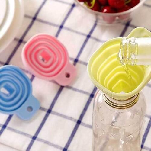 TPR Telescopic for Liquid Filling Foldable Square Long Neck Funnel Kitchen Tools 1Pcs Multi-function Nordic Style