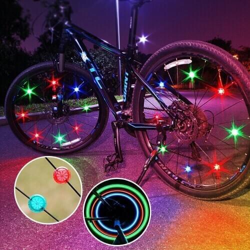 1pcs Bicycle Wheel Spoke Light Cycling Mountain Bike Wheel Signal Light Waterproof with Battery Powered Night Safety Riding