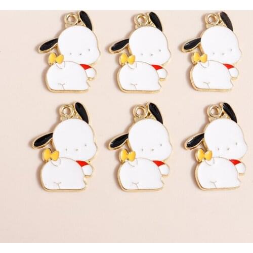 10pcs 18*25mm Cartoon Animal Pendants Bow Dogs Charms for Jewelry Making Accessories Dogs Necklaces Earrings diy Making Craft