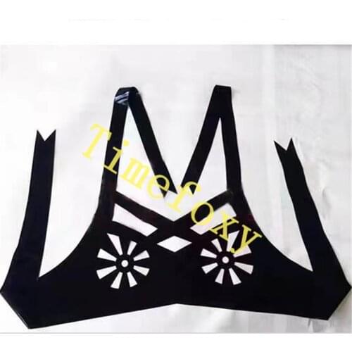 100%latex sexy bra Rubber women fashion hole underwear adustable free size for Party cosplay halloween factory price