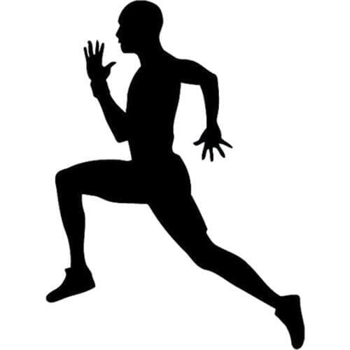 13CM*17.4CM Interesting Boy Sportsman Runner Silhouette Sports Black/Silver Decor Vinyl Car Sticker S9-0911