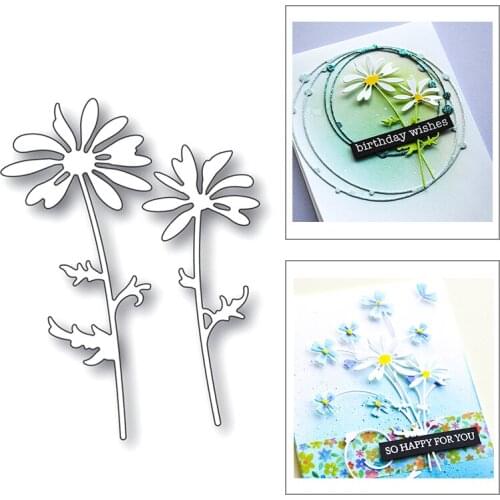 2020 New Plant Chrysanthemum and Branch Leaf Embossing Metal Cutting Dies For Making Greeting Card Paper Scrapbooking No Stamps