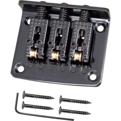 3 String Guitar Ball String Bridge Bridge Pull String Hard Tail Guitar Bridge Tail 3 String Guitar Replacement Black
