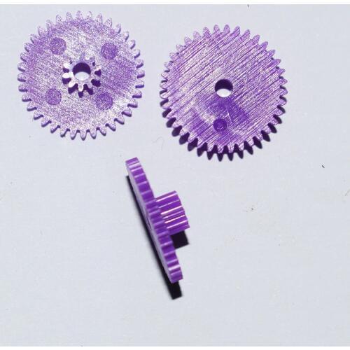 36102B 0.4M Purple Gear 36+10 Tooth Plastic Double-deck Motor Pinion Technology Model Toy Fittings