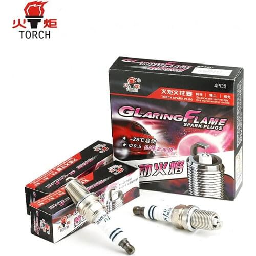 4pcs/6pcs Iridium spark plugs TORCH K6RIU/FR7DP/BKR6EIX/IK20/RC8WYPB4/NEON/ESCORT/FIESTA/ORION/SCORPIO/Y10/FELICIA
