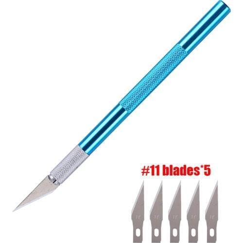 6Pcs/Lot Metal Stainless Steel Handle Engraving Knife Wood Paper Cutter Craft Pen Knives Mobile Phone DIY Repair Hand Tools
