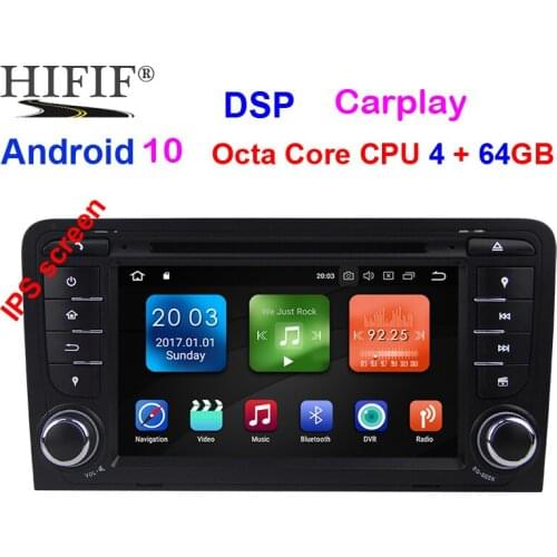 4+64G IPS Android 9.0 2 din car dvd gps navigation for Audi A3 S3 2003-2013 car radio multimedia aoturadio player touch screen