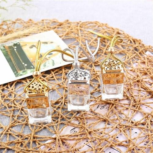 1PC Car Air Freshener Scent Perfume Bottle Ornament Essential Oil Diffuser Fragrance Hanging Empty Bottle Interior Accessory