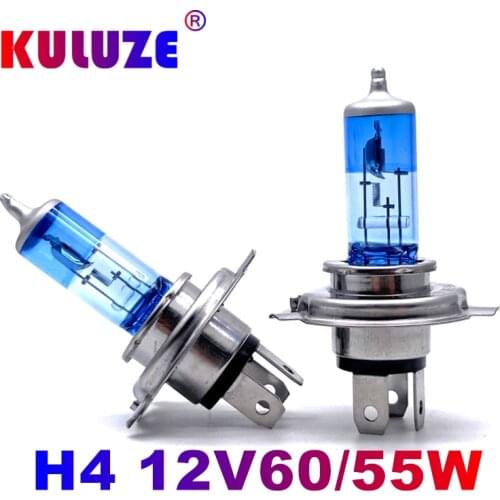 Kuluze Cool blue series H4 H7 H8 H9 H11 9005 9006 HB3 HB4 9012 12v55w 5500k Mega white halogen bulks car headline fog lamp, 2x