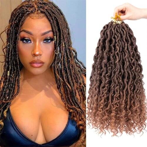 Goddess Locs Crochet Hair Extensions Synthetic Twist Braids Hair Locks Crochet braids For Women 24 Strands 14&18inch River Locs