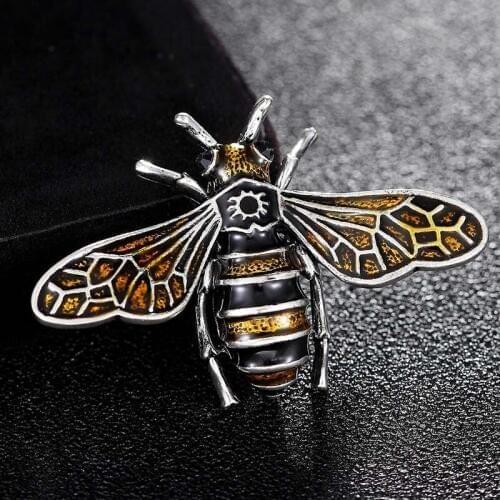 Brand Yellow enamel Bee insect brooches jewelry fashion womens vintage broches bouquet kids insect accessory bags bijoux broch