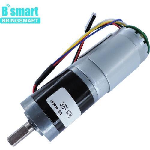 Bringsmart Mini Planetary Gear Encoder PG36-555B 12v 40rpm Reducer DC Motor Electric Machine 24v 80rpm Reversed Encoding Motor