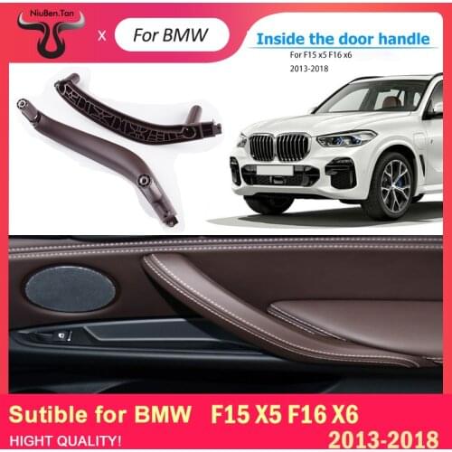 For BMW F15 F16 X5 X6 Car Inner Handle Interior Door Panel Pull Trim Cover