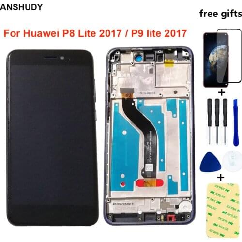 For Huawei P8 Lite 2017 LCD Screen P9 lite 2017 LCD Display PRA-LA1 PRA-LX1 PRA-LX3 Touch Screen Digitizer Sensor Assembly Frame