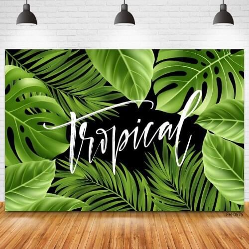 Birthday Party Baby Shower Photocall Background Green Leaves Tropical Jungle Plants Safari Photography Backdrop For Photo Studio