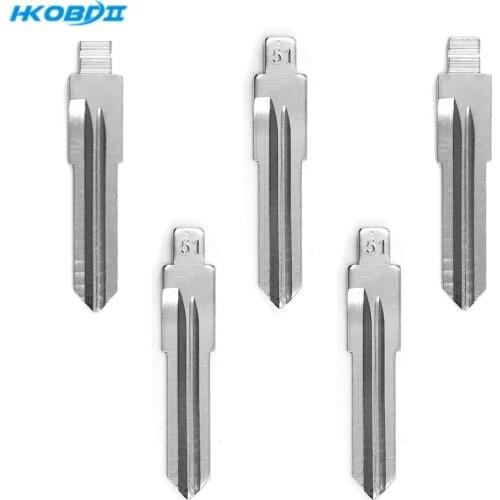 HKOBDII #51 for Chery A5 A3 Tiggo Metal Blank Uncut Flip KD Remote Key Blade