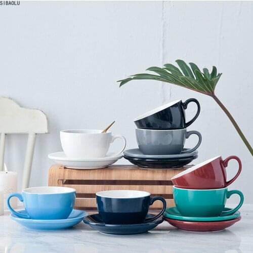 Modern Simplicity Ceramic Coffee Mug and Saucer 220ml Porcelain Coffee Cups Set Tea Milk Drinking Utensils
