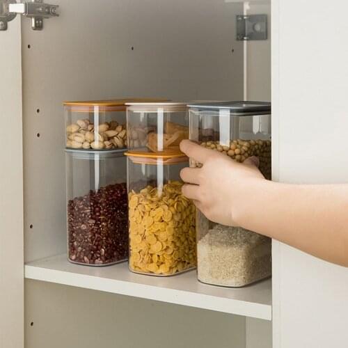 800/1400/2000ML Food Storage Container Organizer Kitchen Refrigerator Storage Tank Transparent Sealed Cans Plastic Containers