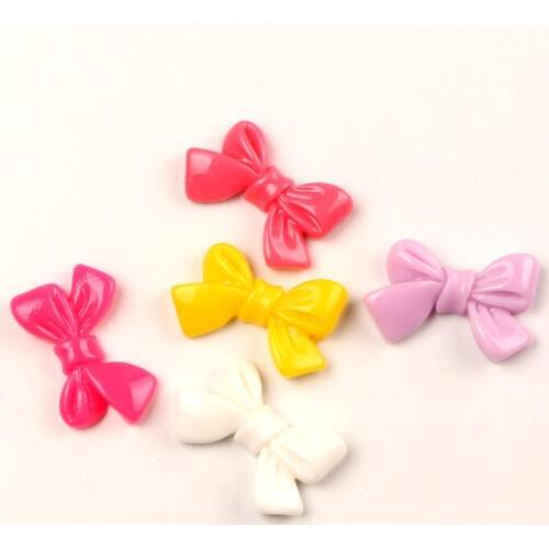 LF 40Pcs Mixed Resin Bow 25x15mm Decoration Crafts Flatback Cabochon Embellishments For Scrapbooking Cute Diy Accessories