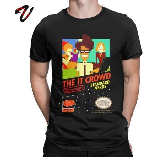 Gift Idea Clothes The It Crowd Nes 8 Bit Game T-Shirts Nerds Men T Shirt Funny Geek Computer Tech TV Show Best Vintage Tee Shirt