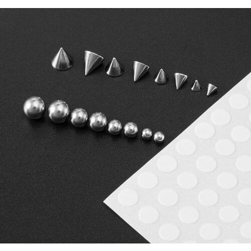 Non Pierced Earring Stud Set New Fake Nose Ring Piercing Jewelry Dermal Anchor Top Sticker Fake Belly Eyebrow Lip Piercing Stud