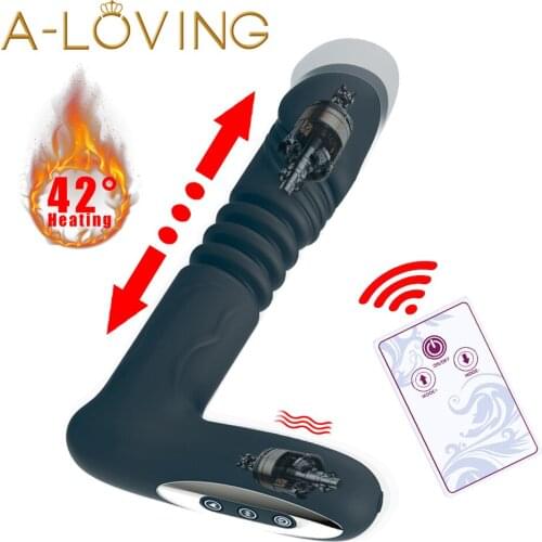 Heating Thrusting Dildo Vibrator Big Butt Plug Anal Vibrator Wireless Remote Control Prostate Massager Sex Toys for Men Women