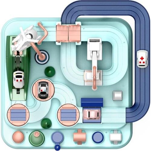 New Rail Car Train Track Toys for Kids Boys Girls Birthday Gifts Racing Cars Mechanical Pass Through Adventure Brain Table Game