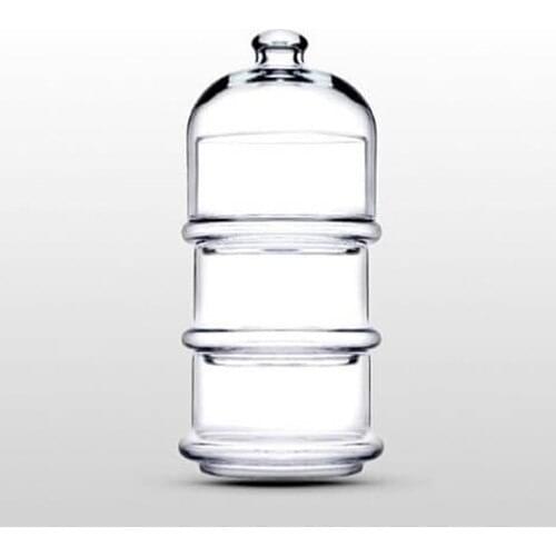 Pasabahce 3 Layer Glass Storage Container With Lid Glass Storage Container 4 Pcs Breakfast 220 cc Kitchen Dining Enclosure Box Glass food