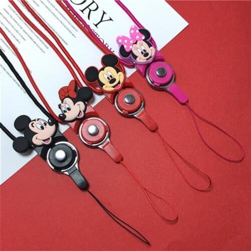 Disney Minnie Mickey Mobile Phone Strap Neck Lanyard Neckband Squishy lanyard for Phones Keys ID Card Lanyard Neck Hanging Strap