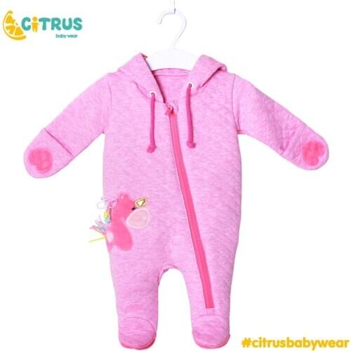 CITRUS New Spring Baby Rompers Cartoon Hooded Cotton Soft Rompers Kids Girl Boy Baby Clothing For 3 6 9 12 M Newborn