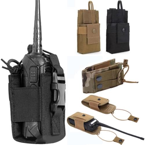 Tactical Molle Radio Pouch 1000D Military Walkie Talkie Waist Bag Pocket Portable Outdoor Holster Carry Bag for Hunting Camping