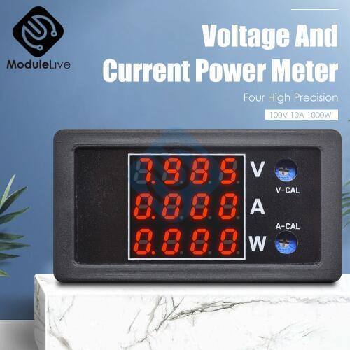 100V 10A 1000W Voltage Current Power Meter Regulator Voltmeter Ammeter Volt Tester Four Digits High Precision Measurement Tools