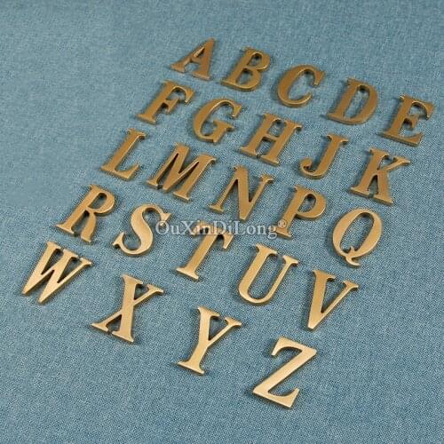 High Quality Pure Brass Self-adhesive House Numbers Address Letter A~Z Door Plaque Sign Apartment Dormitory House Signs