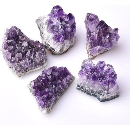 1pc Natural Amethyst Crystal Cluster Quartz Raw Crystals Healing Stone Decoration Ornament Purple Feng Shui Stone Ore Mineral