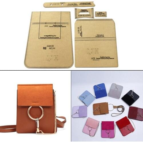16cm*19.5cm Crossbody Bag Kraft Paper Template DIY Handmade Leather Bag Sewing Drawing Mould Making Stencil Tool