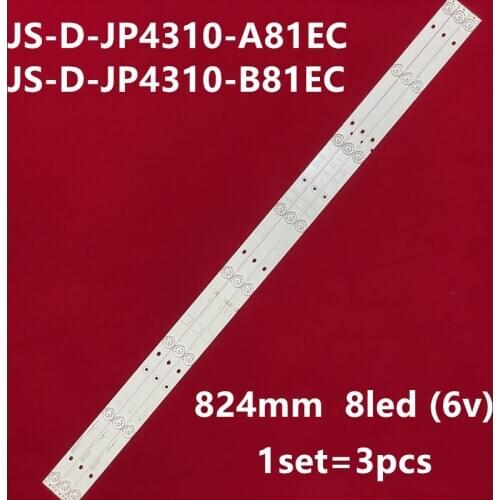 3pcs LED Backlight Lamp strip for JS-D-JP4310-A81EC JS-D-JP4310-B81EC E43DU1000 MCPCB MS-L1149-L/R R72-43D04-006-1