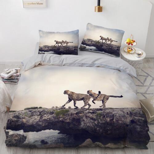 3D Bedding Sets Leopard Family Duvet Quilt Cover Set Comforter Bed Linen Pillowcase King Queen Full Size 230*230 Home Texitle