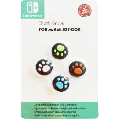 4Pcs/Bag Thumbstick Cover Easy to Install Elastic Silicone Creative Claw Pattern Thumbstick Protector for Switch