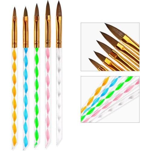 Acrylic Nail Brush Good Quality Nail Art Mink Brush Wood Handle Gel Builder Manicure Brush Drawing Tools 2 4 6 8 10
