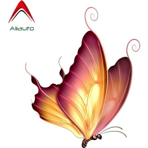 Aliauto Personality Lovely Car Sticker Beautiful Silhouette Butterfly PVC Motorcycle Sunscreen Decal Accessories,12cm*15cm