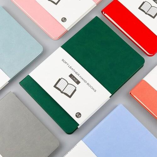 Business Office Soft Leather Notebook Journal A5 5.5x8.3inch Lined Grid Blank Notebook Diary Notepad Creative Planner Agenda