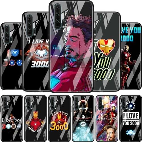 Marvel Hero 3000 Iron Man for Honor 30 20 10 9X Pro Plus Lite 8X Huawei Y8P Y6P Y5P Y9 Y7 Y6 2019 Tempered Glass Phone Case